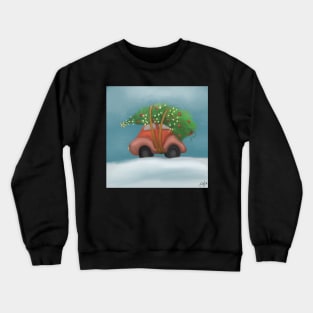 Christmas Tree on Car Crewneck Sweatshirt